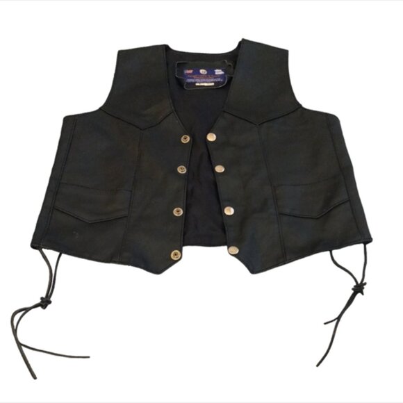 Paragon Leather & Sports Limited Women's Black Genuine Leather Vest Slze Large - Picture 8 of 12